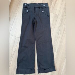 Worn brand, black wide leg, cuffed belted detail size 8 pant